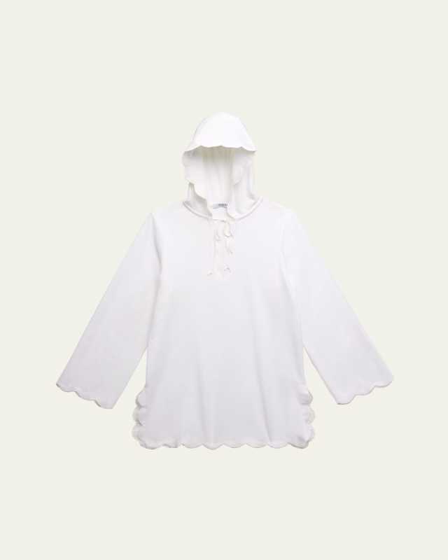 Girl's Hooded Scallop Trim Tunic, Size 2-